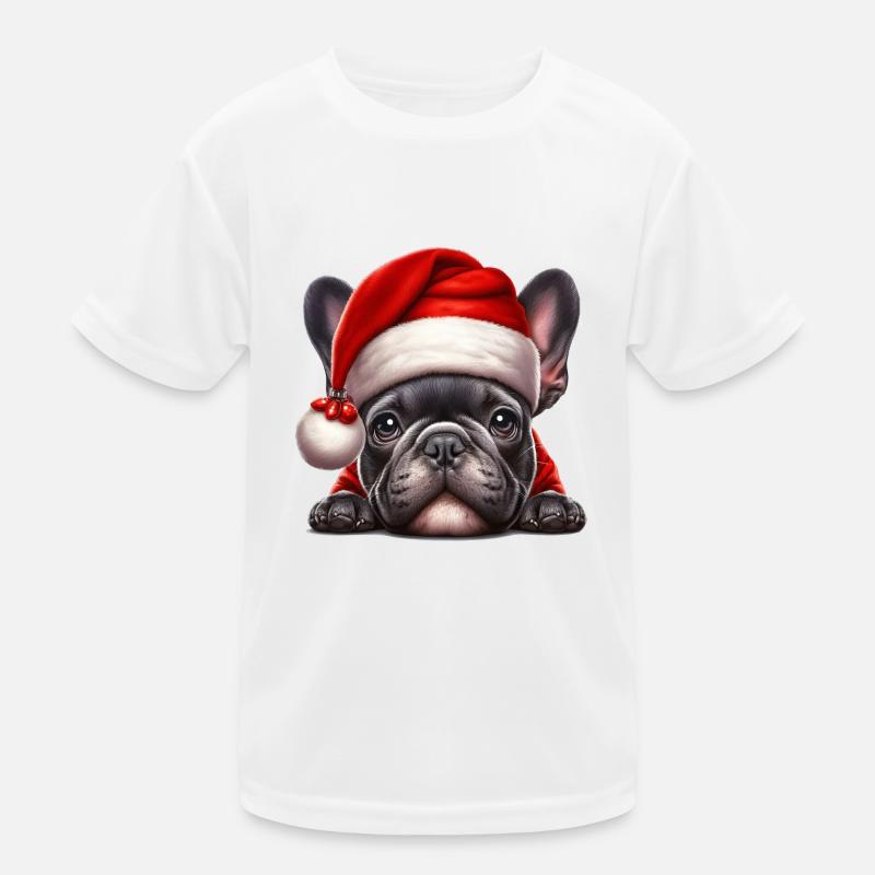 Mignon bouledogue français présente - T-shirt sport Enfant - blanc