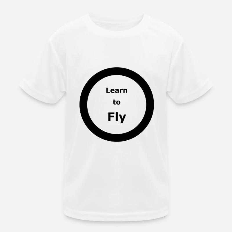 Template 3000x3000 CIRCLE Learn to Fly 2 - Kids Functional T-Shirt - white