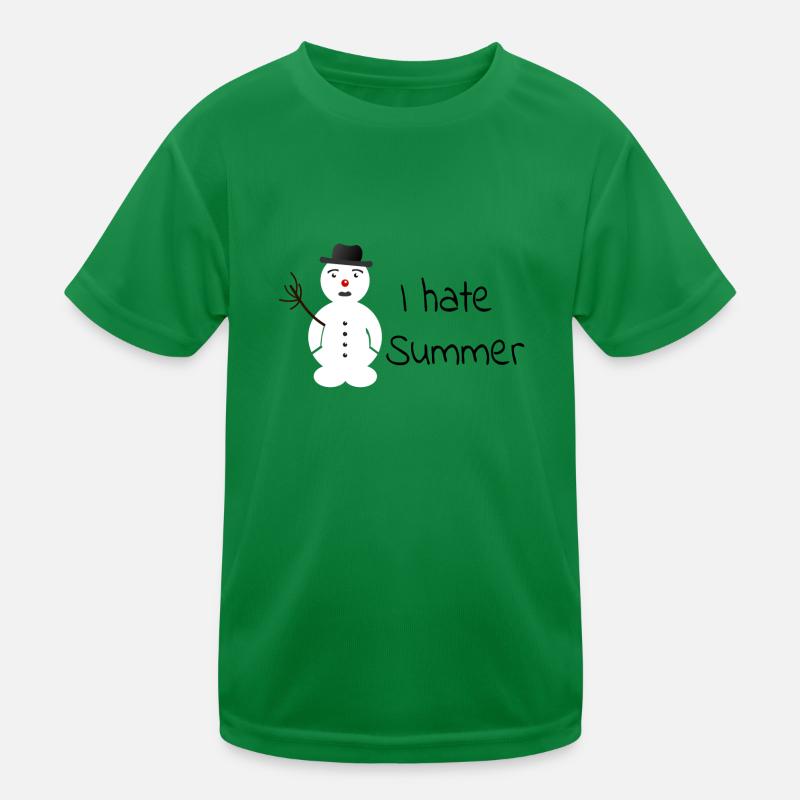 I hate the summer, melting snowman Kids Functional T-Shirt