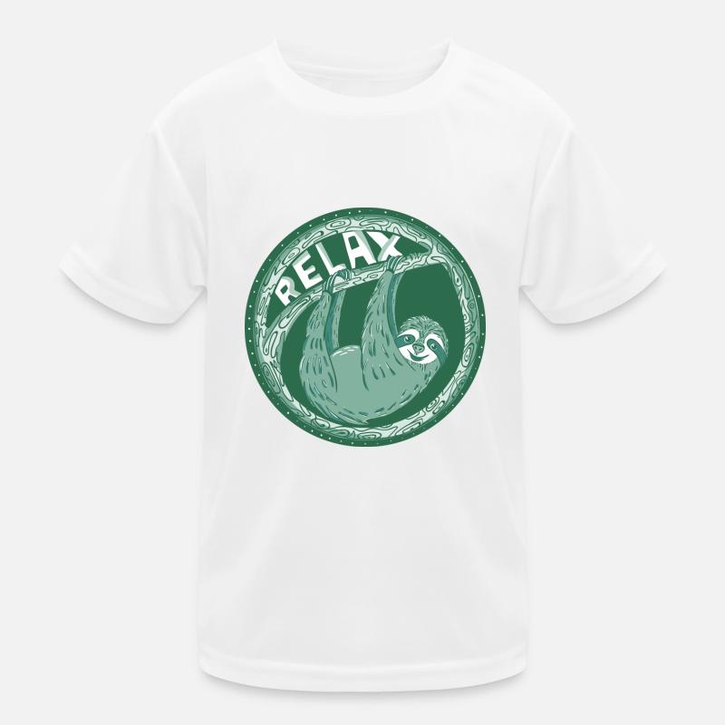 Relax - Green sloth Kids Functional T-Shirt