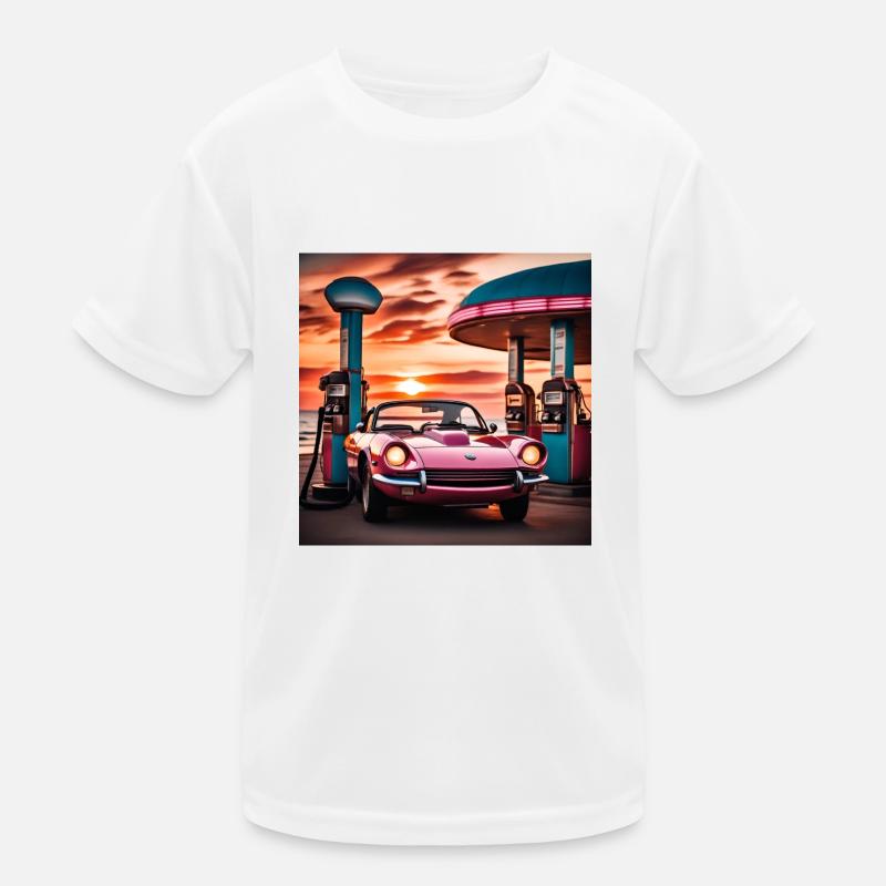 Synthwave-Stil Kinder Funktions-T-Shirt