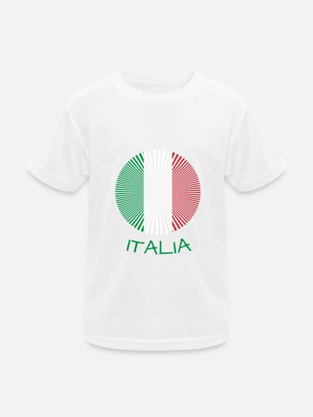 Italia italia - Kinder Funktions-T-Shirt - Weiß - Vorne