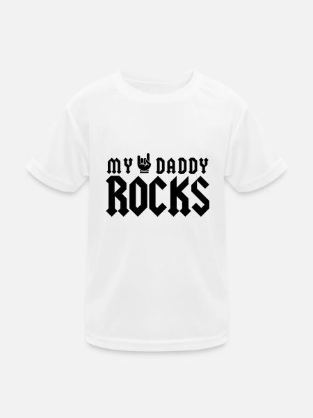 My Daddy Rocks - Kinder Funktions-T-Shirt - Weiß