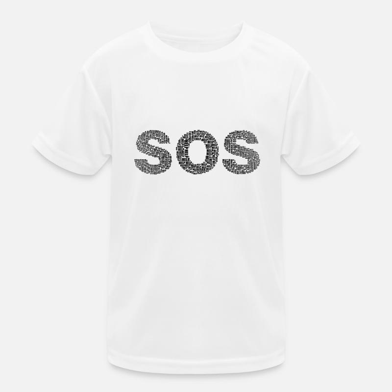 SOS! Mit dem Wort "Help" geschrieben Kinder Funktions-T-Shirt