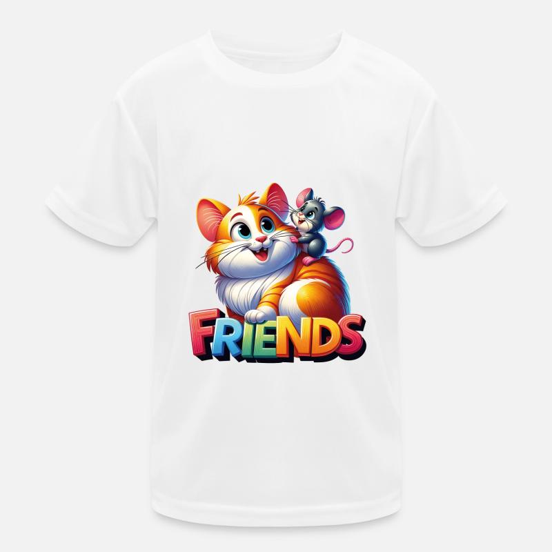 Cat and Mouse Friends Forever Kids Functional T-Shirt