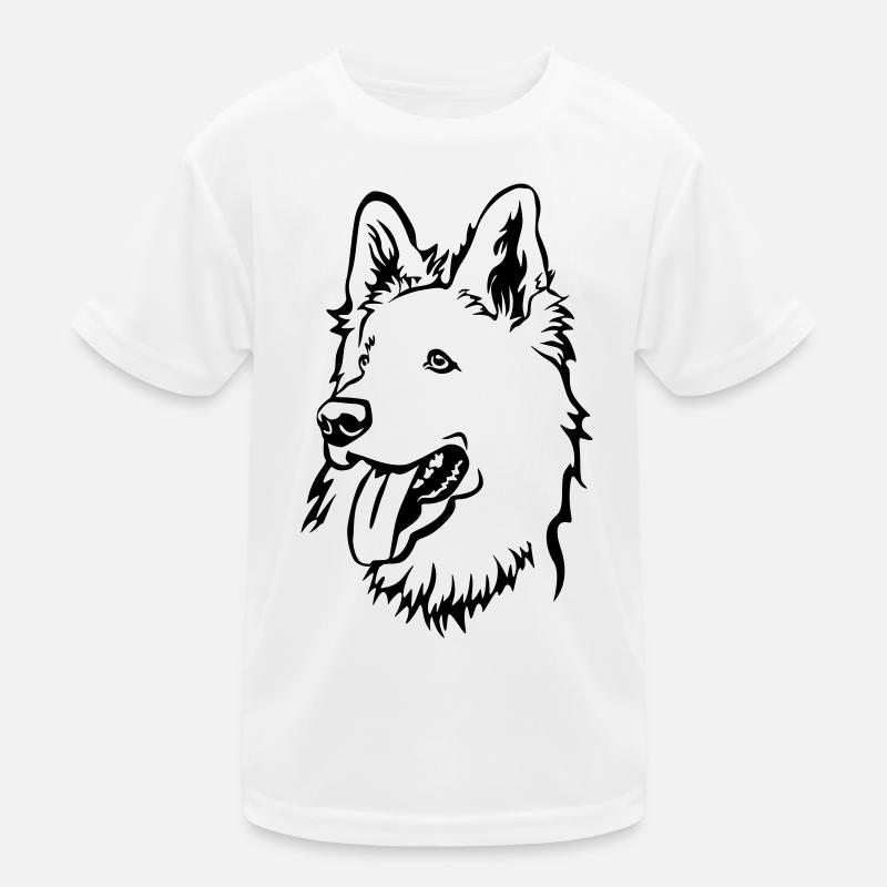 Schweizer Schäferhund Kopf Kinder Funktions-T-Shirt