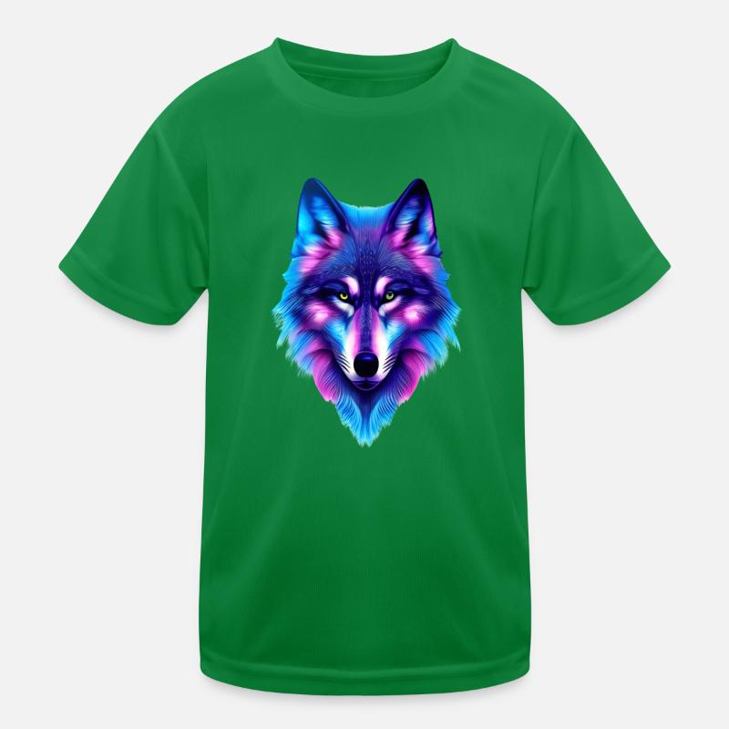Kosmischer Wolf Kinder Funktions-T-Shirt
