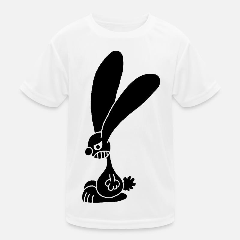 Grumpy Black Rabbit Kids Functional T-Shirt