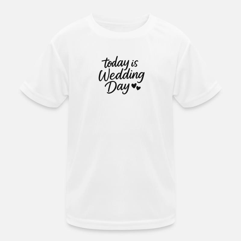 Conception de mariage Jour de mariage - T-shirt sport Enfant - blanc