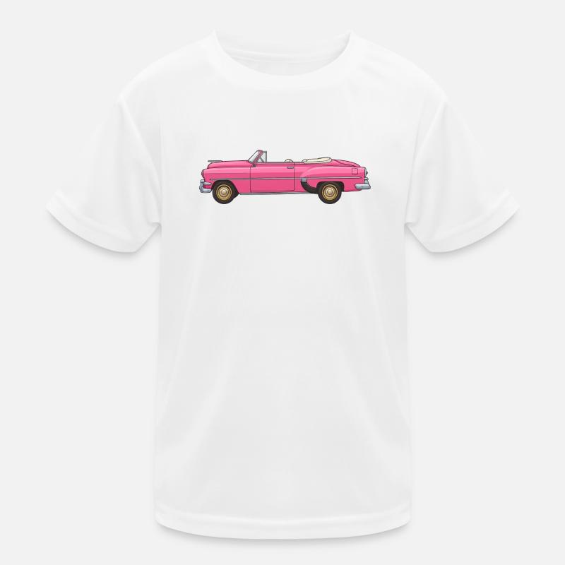 Retro Vintage Pink Cabrio Auto Kinder Funktions-T-Shirt