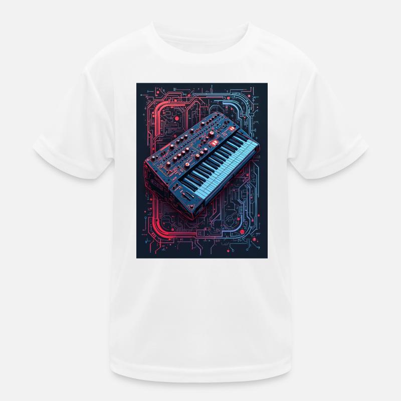 Futuristic synthesizer design Kids Functional T-Shirt