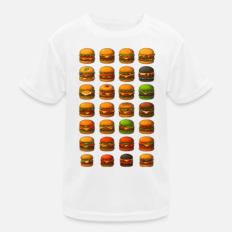 Diverse burger designs for food lovers Kids Functional T-Shirt