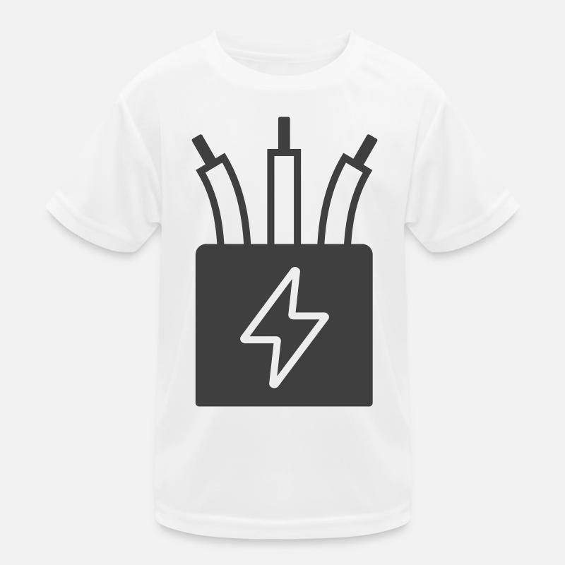 Elektrisches Kabel Power Icon Logo Kinder Funktions-T-Shirt