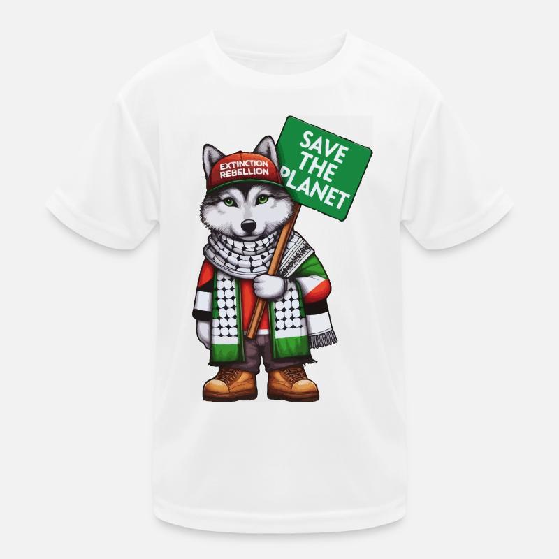 extinction_rebellion_wolf Kids Functional T-Shirt