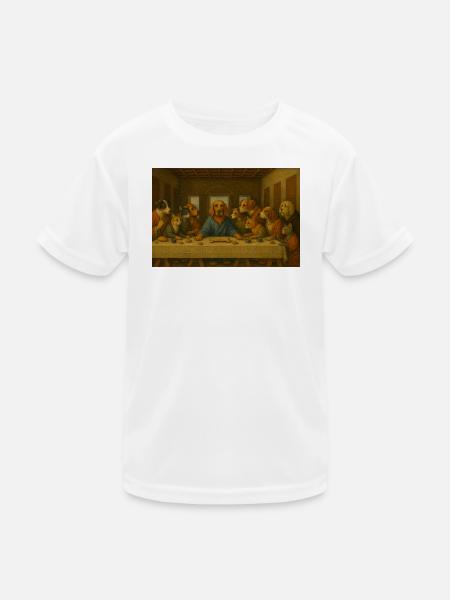 Dogs Last Supper - Kids Functional T-Shirt - white - Front