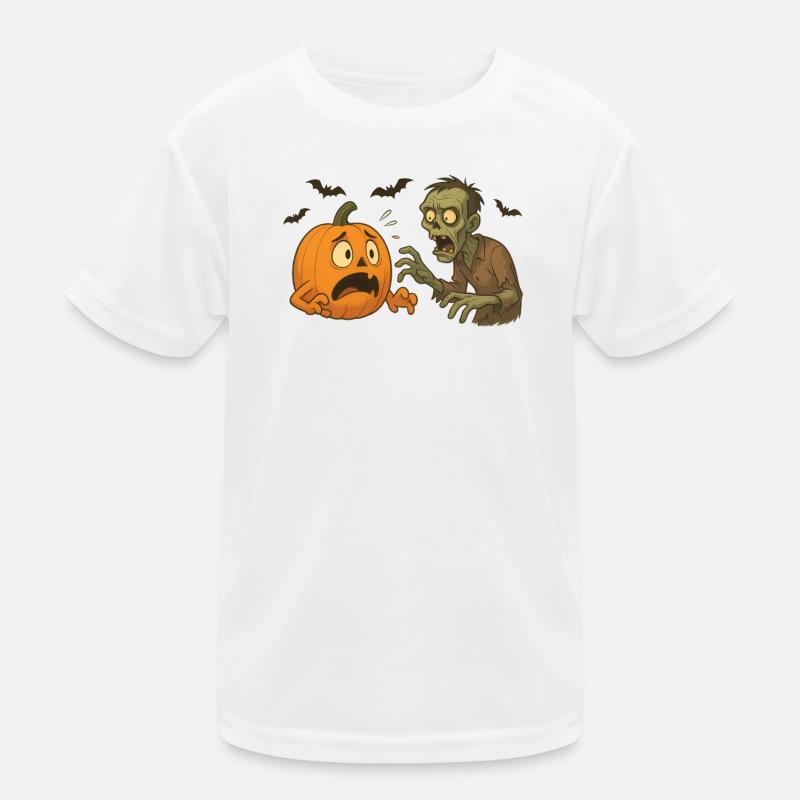 Pumpkin Panic and Zombie Kids Functional T-Shirt