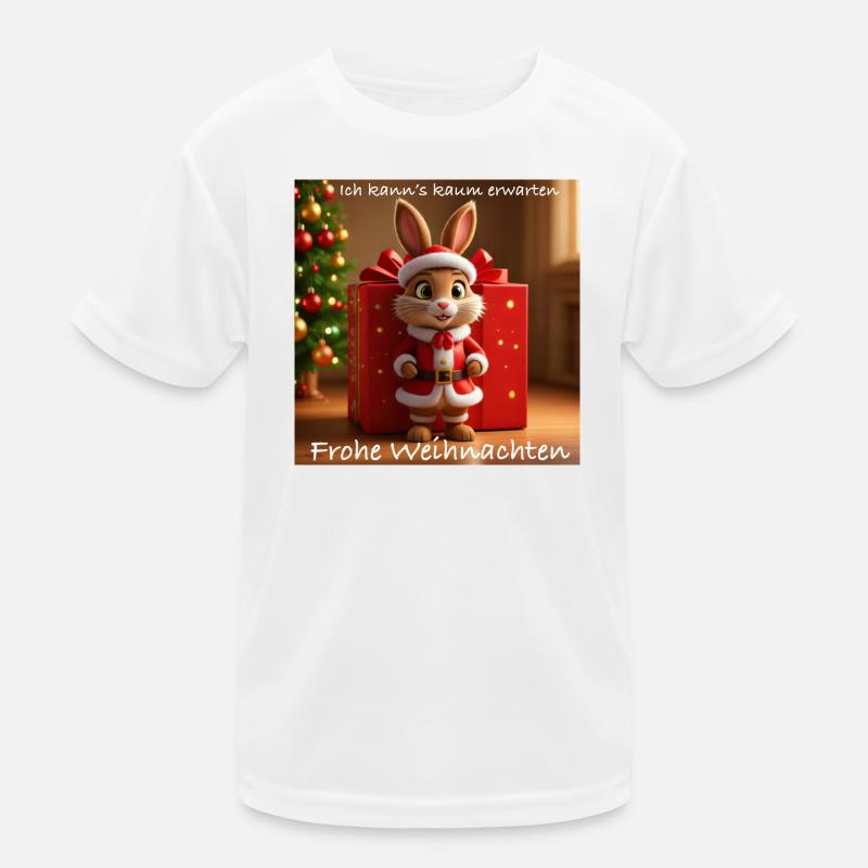 Christmas bunny in Santa outfit Kids Functional T-Shirt