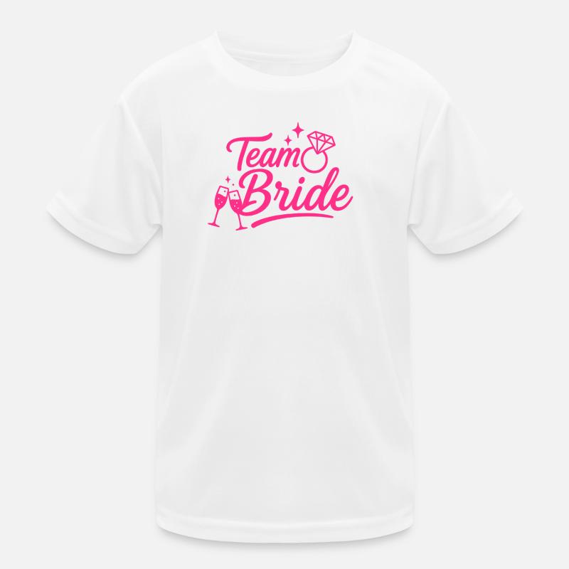 Team Bride Pink Diamond Kids Functional T-Shirt