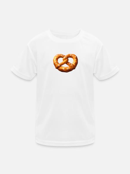 Low Poly Orange Polygonal Pretzel - Kids Functional T-Shirt - white