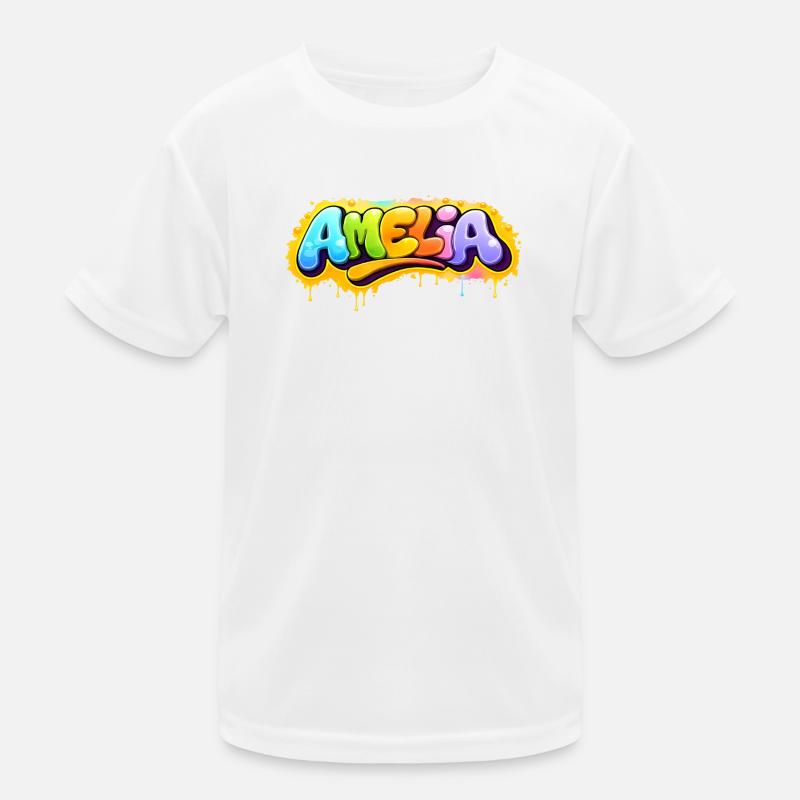 Graffiti  Amelia Prénom cadeau idéal imprimable su T-shirt sport Enfant