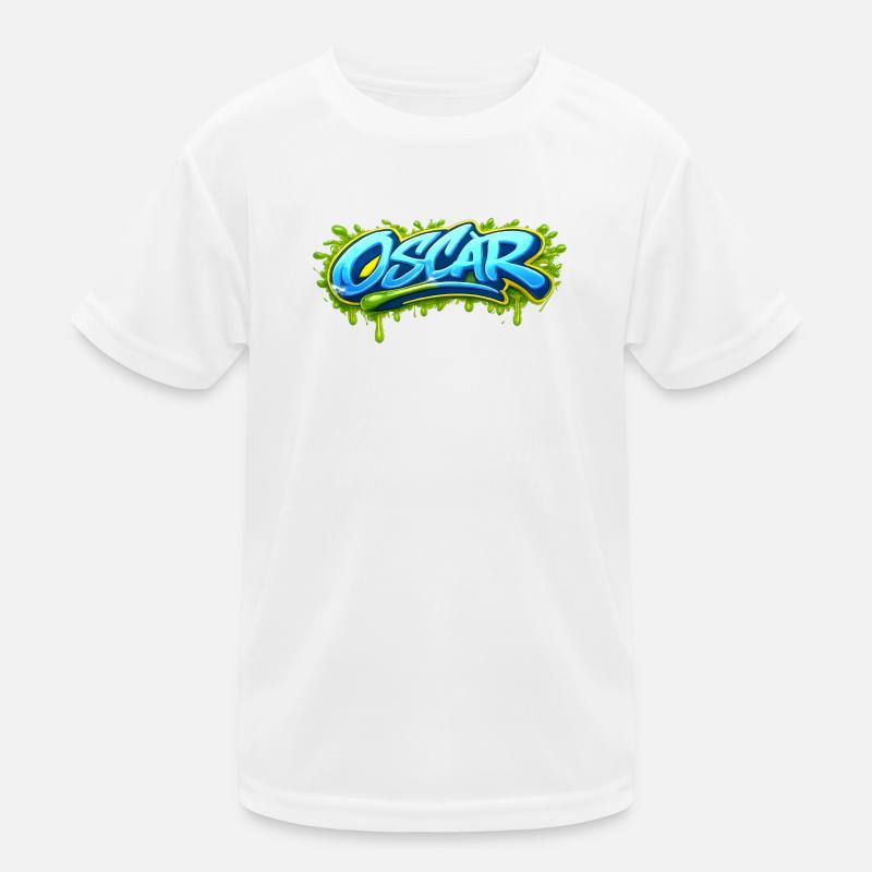 GRAFFITI NAME OSCAR FOR PERFECT GIFT PRINTABLE on - Kids Functional T-Shirt - white