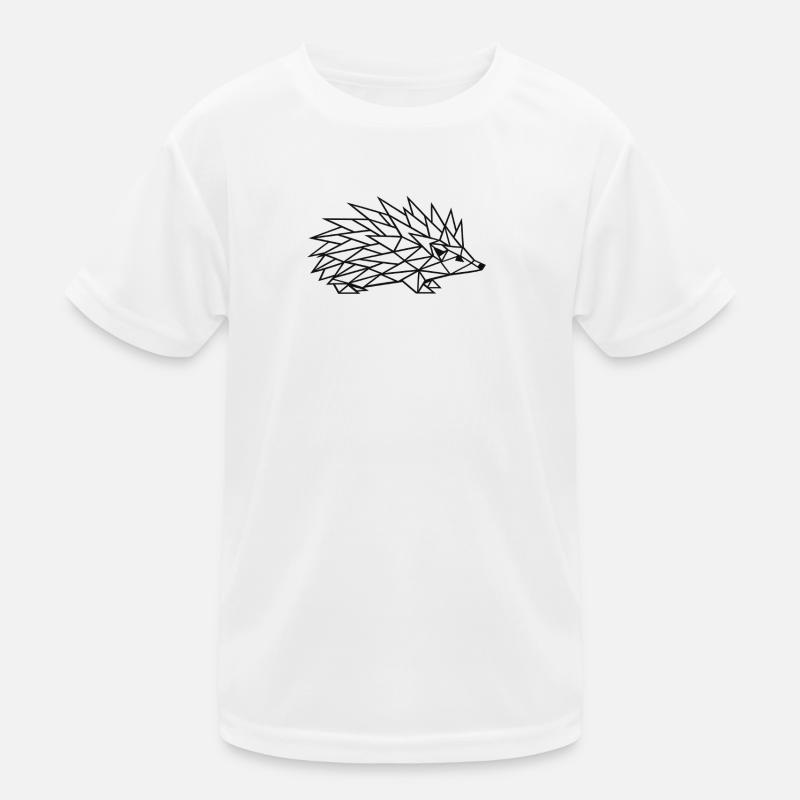 Geometric Hedgehog Line Art Kids Functional T-Shirt