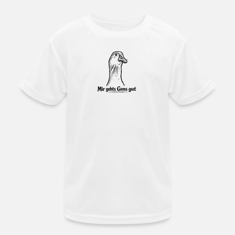 Gans - Kinder Funktions-T-Shirt - Weiß