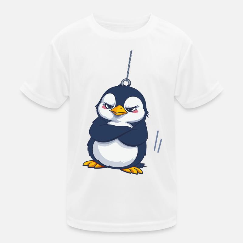 Grumpy Penguin Hanging Kids Functional T-Shirt