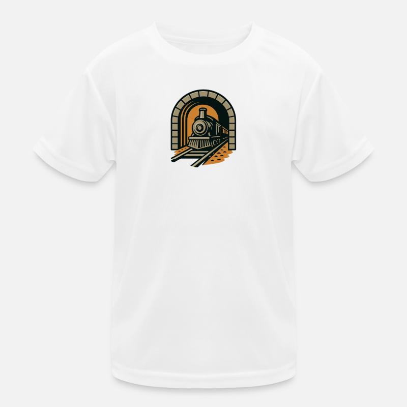 Railway through tunnel arch Kids Functional T-Shirt