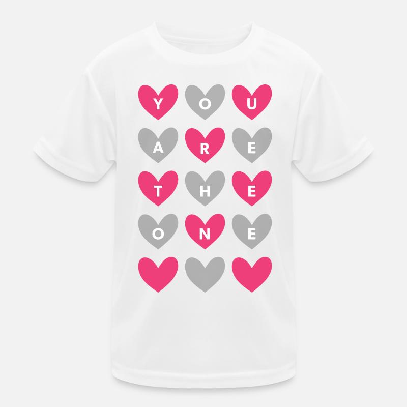 You Are The One Pink Romantic Heart Pattern Art Kinder Funktions-T-Shirt