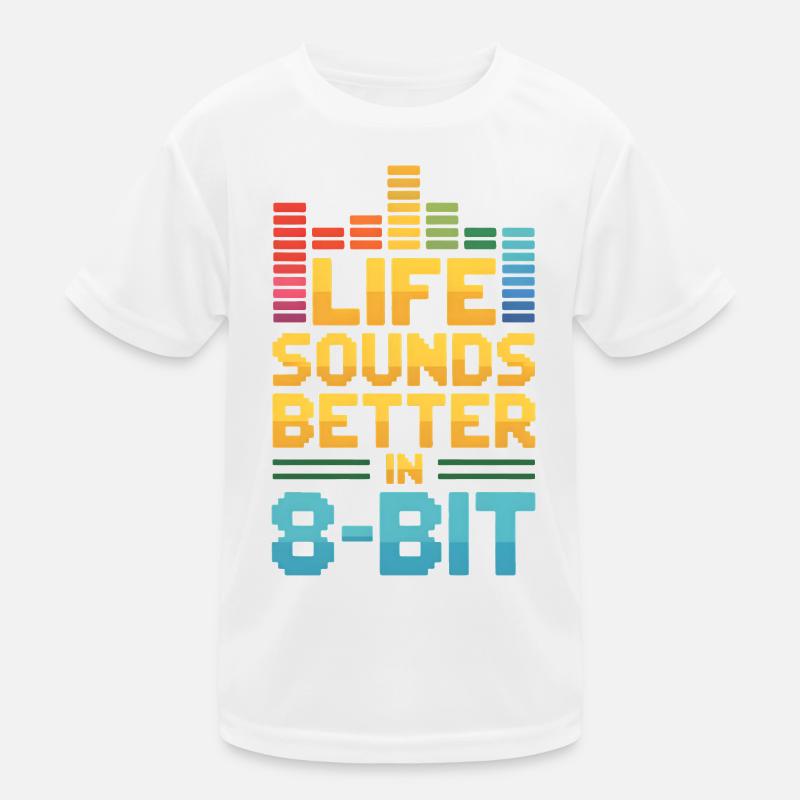 Life sounds better in 8-bit | Chiptune Vibes Kids Functional T-Shirt
