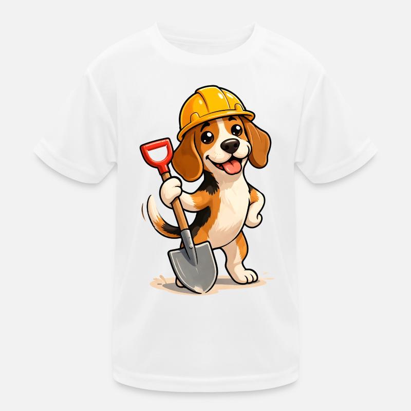 Beagle Bauarbeiter Hund Lustig Fun Design  Kinder Funktions-T-Shirt