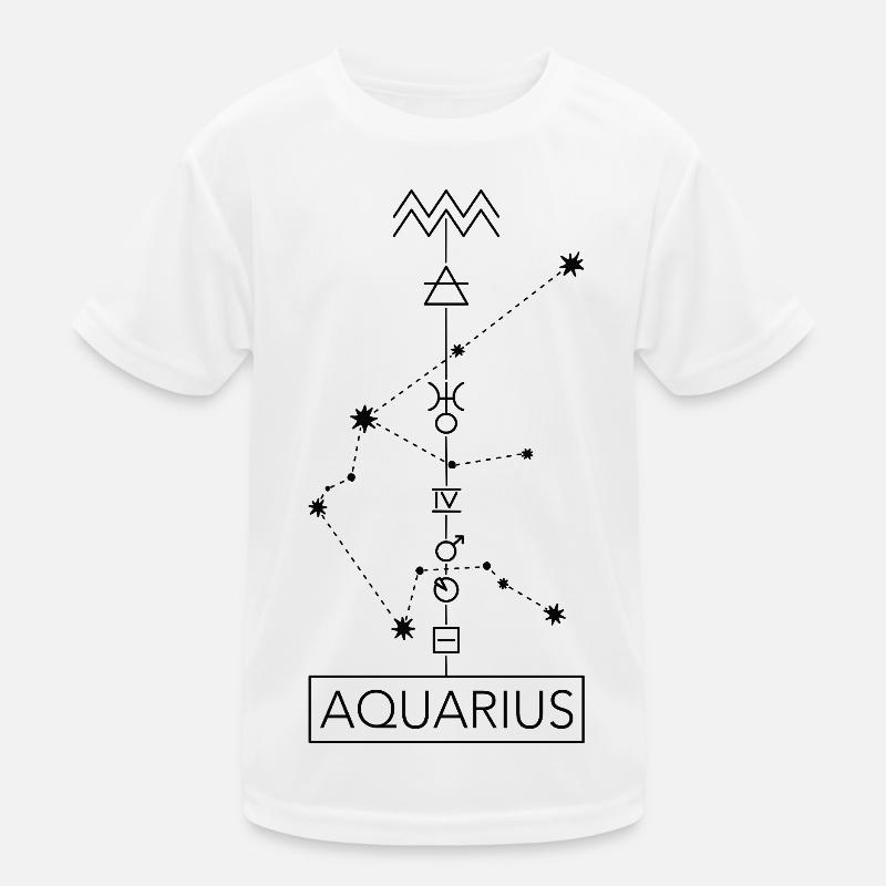 Aquarius - Wassermann Sternzeichen - schwarz Kinder Funktions-T-Shirt