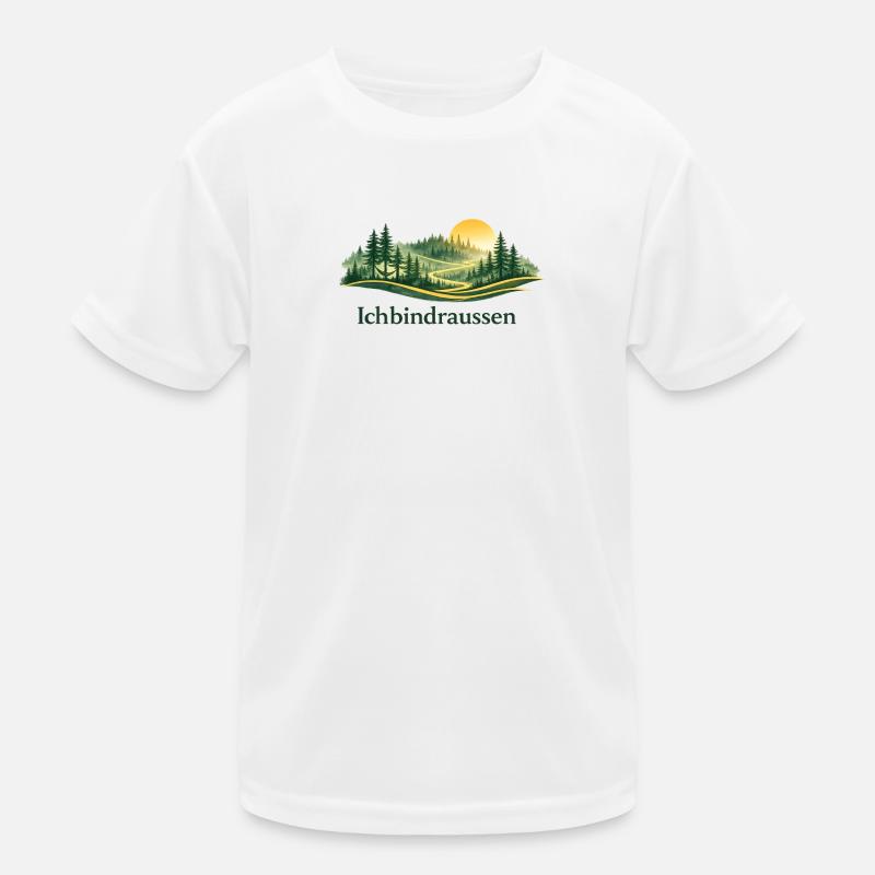Ich bin draussen Kinder Funktions-T-Shirt