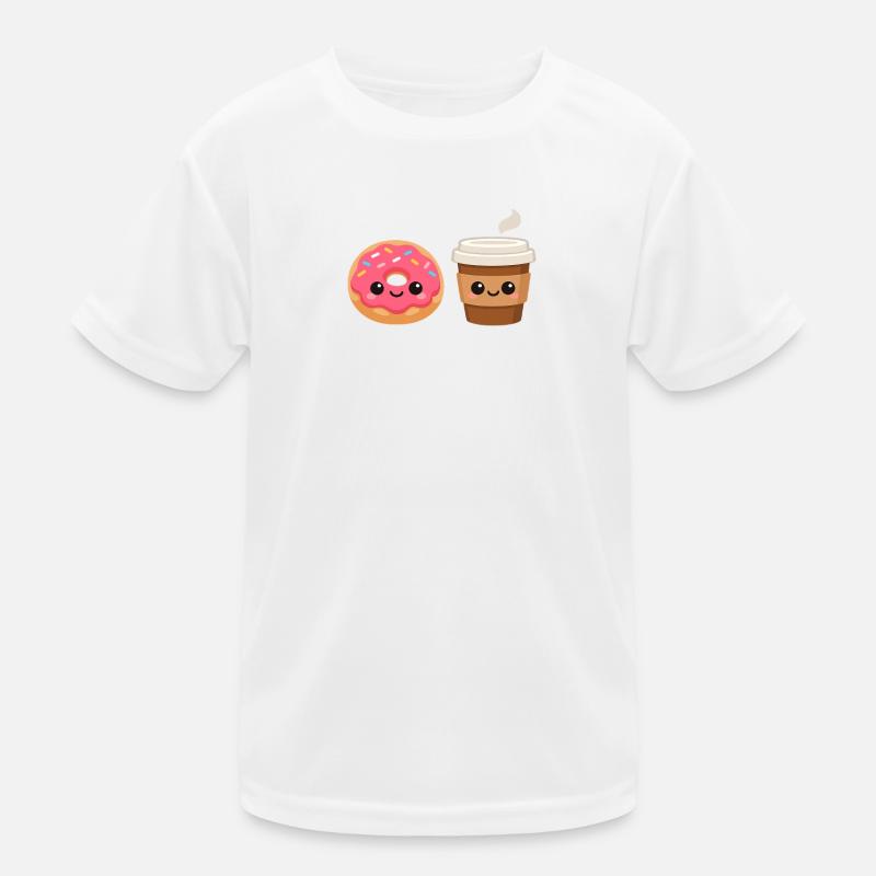 Donut and Coffee Friends Kids Functional T-Shirt