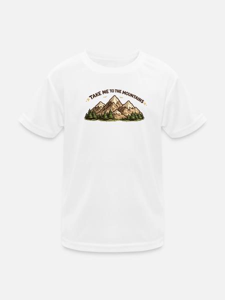 Take Me to the Mountains - Kinder Funktions-T-Shirt - Weiß - Vorne