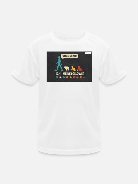 Ich meine follower Katzen Freund - Kinder Funktions-T-Shirt - Weiß - Vorne