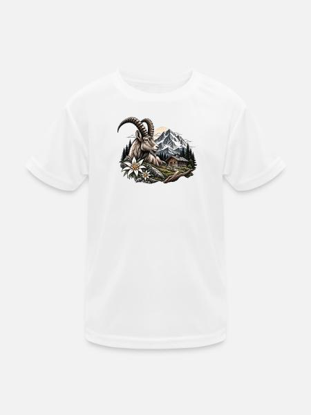 Summit trestle in the alpine forest - Kids Functional T-Shirt - white - Front