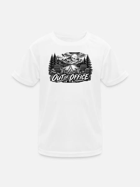 Abwesende Lagerfeuertreppe - Kinder Funktions-T-Shirt - Weiß