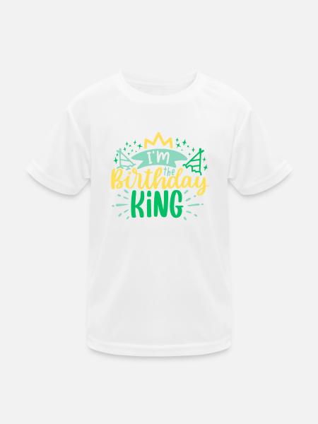 I'm the Birthday KING - Kids Functional T-Shirt - white - Front