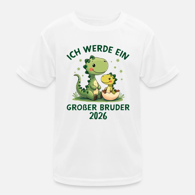 Ich werde großer Bruder 2026 Dino Dinosaurier Kinder Funktions-T-Shirt