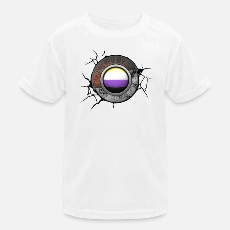 Angetrieben Vom Non Binary Pride Steampunk Motor Kinder Funktions-T-Shirt