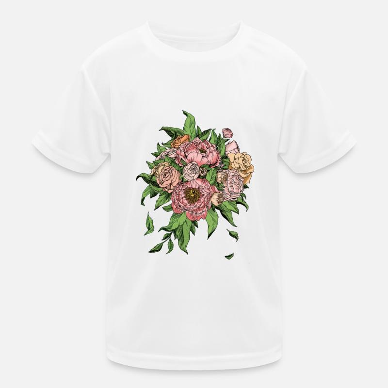 Blumen sind das Lächeln der Erde. Ralph Waldo Emer - Kinder Funktions-T-Shirt - Weiß