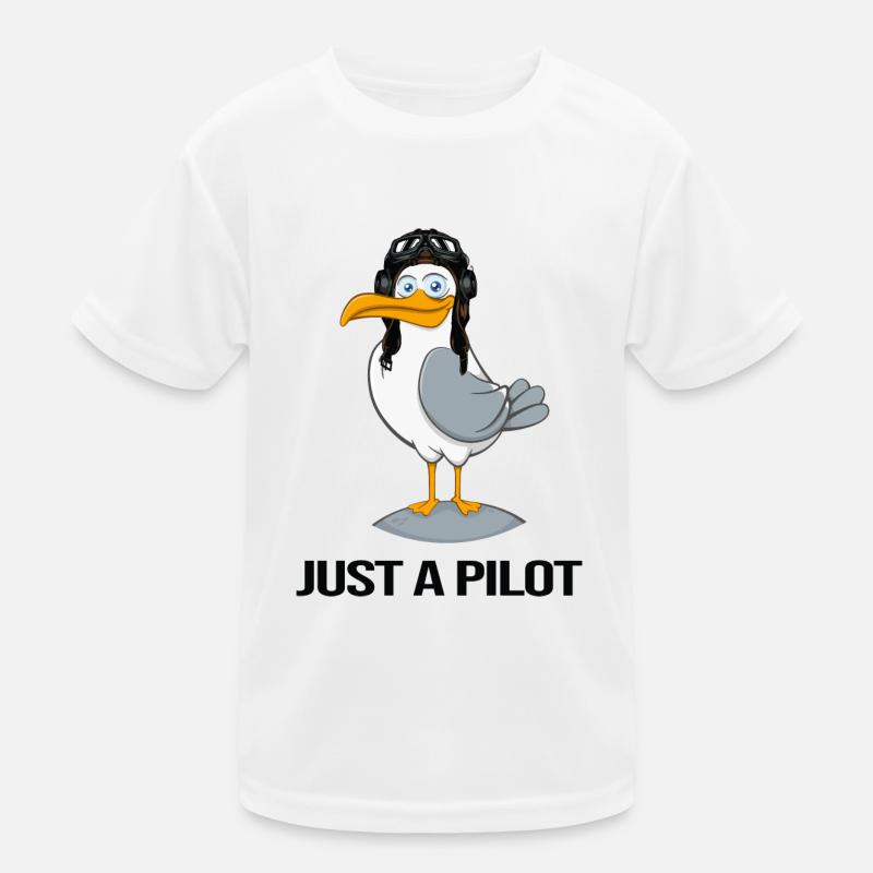pilot flies airplane flight hour Kids Functional T-Shirt