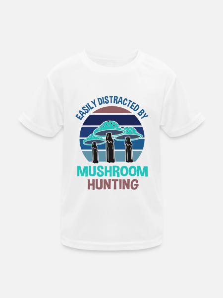 Distrait par les champignons Citation ironique - T-shirt sport Enfant - blanc - Devant