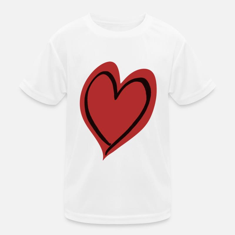 Herz rot schwarz Kinder Funktions-T-Shirt