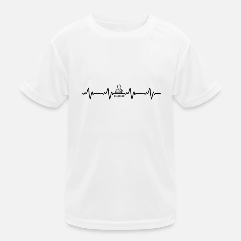 Programmierer Herzschlag - Kinder Funktions-T-Shirt - Weiß