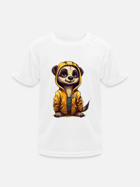 Cool Mongoose - Kinder Funktions-T-Shirt - Weiß