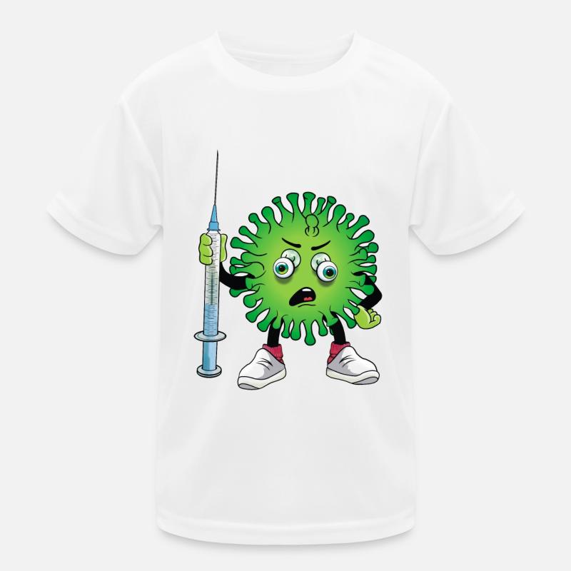 Virus mit Spritze Kinder Funktions-T-Shirt