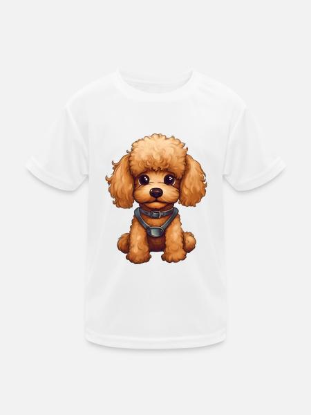 Sweet Baby Poodle Dog - Kids Functional T-Shirt - white - Front